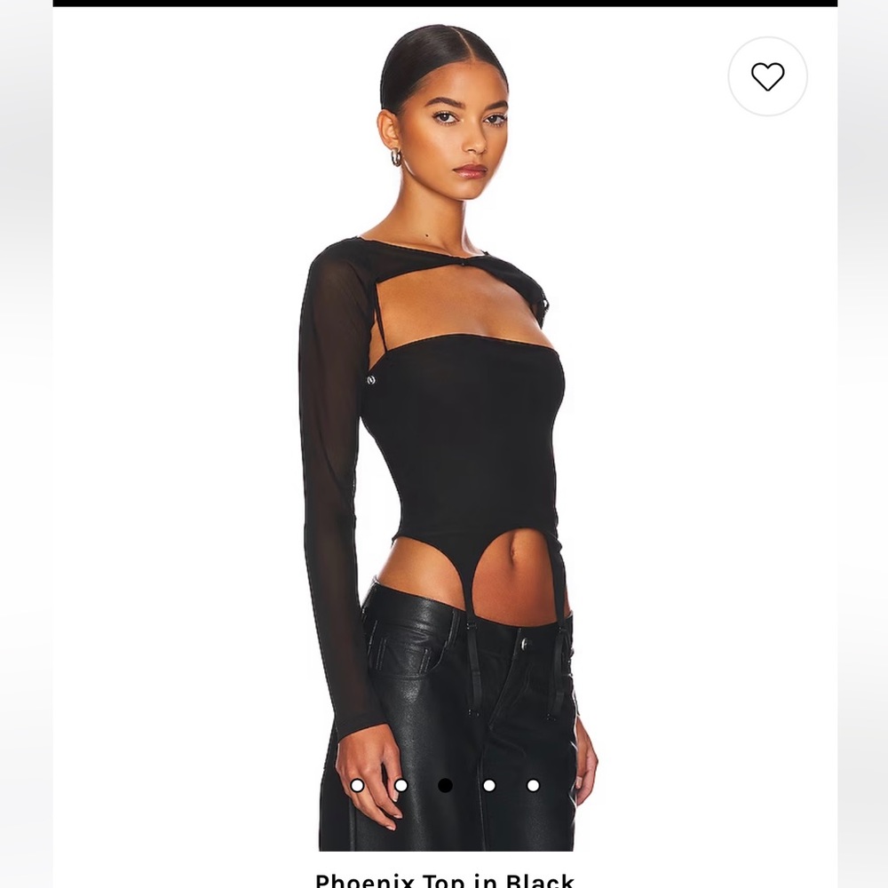 Miaou Phoenix top in black mesh - size S